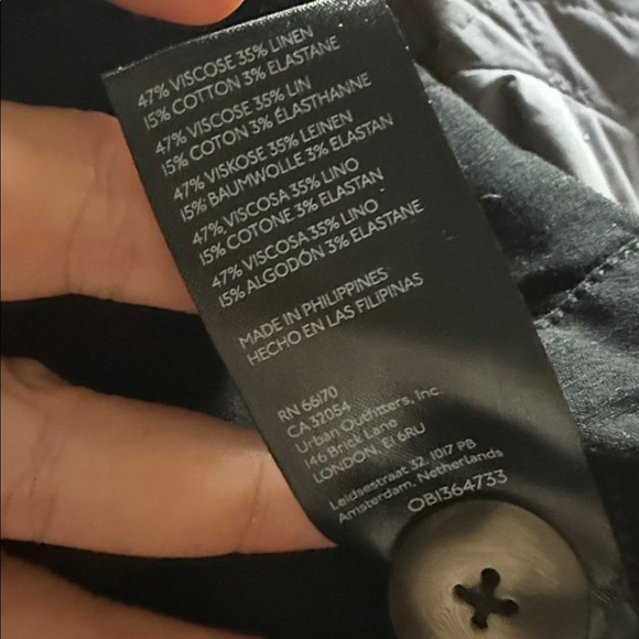 Anthropologie Maeve The Collette Linen Edition Sz 32 Black Wide Leg Cropped - Picture 6 of 7